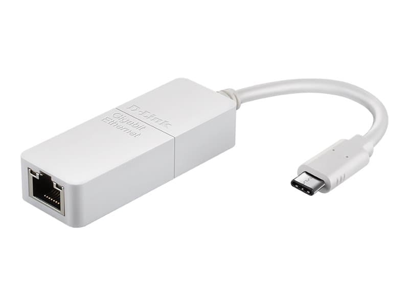 D-Link DUB-E130, Langallinen, USB Type-C, Ethernet, 1000 Mbit/s, Valkoinen