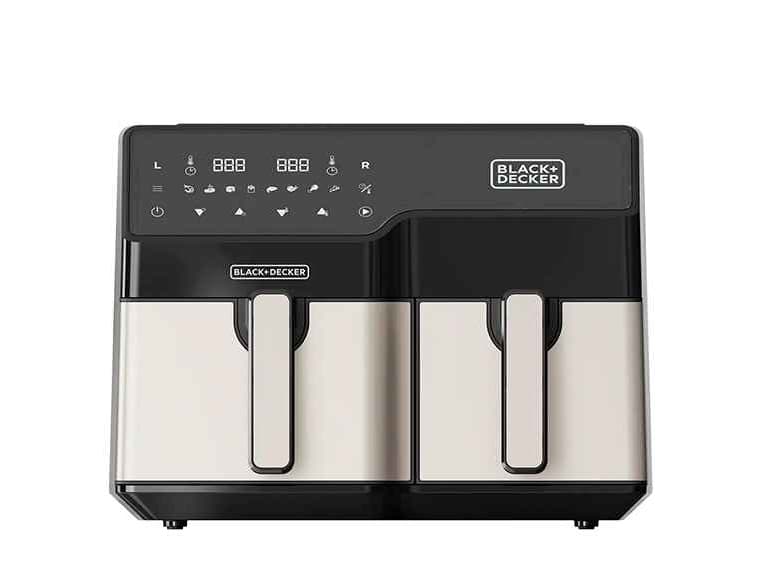 Black & Decker BXAF9000E, Kuumakiertoilmakypsennin, 9 L, 80 °C, 200 °C, 60 min, Kaksois