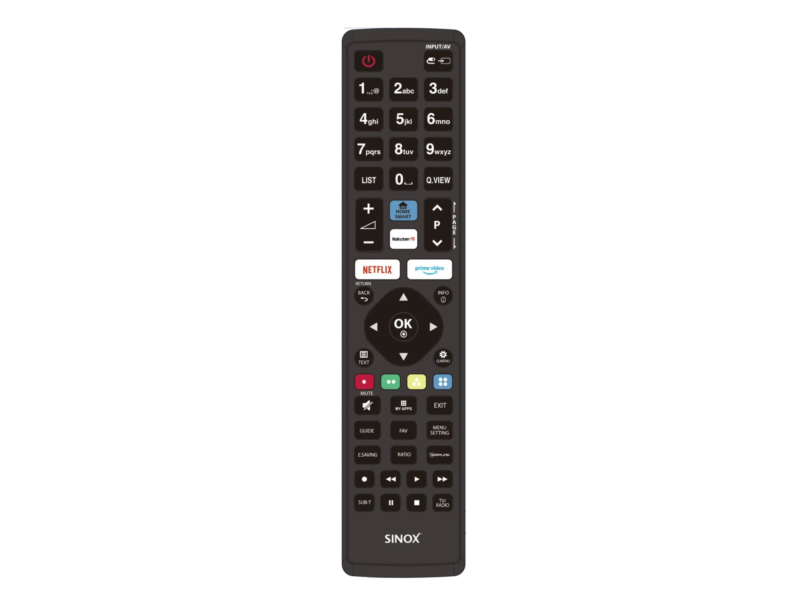 Sinox SXR1240, TV, Langaton RF, Painikkeiden painaminen, musta