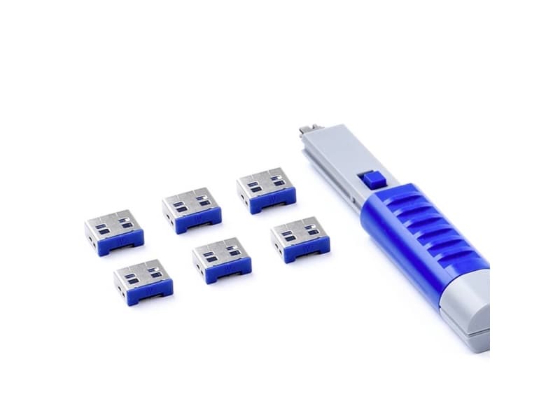 Smartkeeper UL03PKDB, Portin lukitsin + avain, USB A-tyyppi, Sininen, 6 kpl, Muovipussi, 12,3 mm