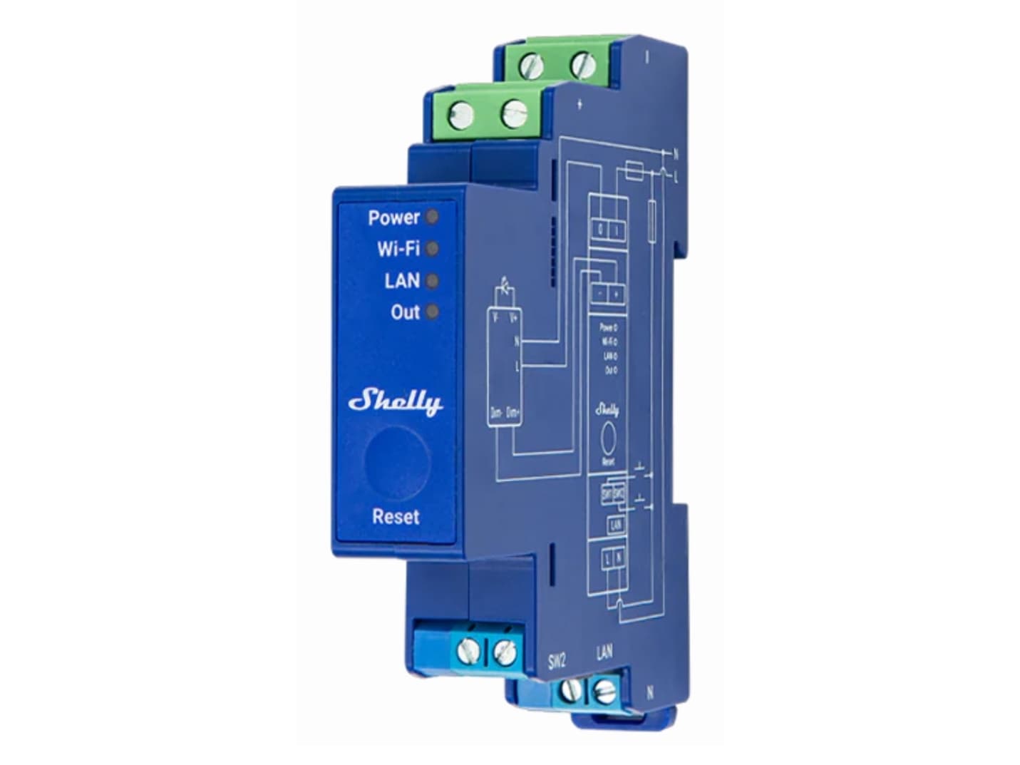Shelly Pro Dimmer 0/1-10V PM - 0/1-10V ohjaus 0/1-10V