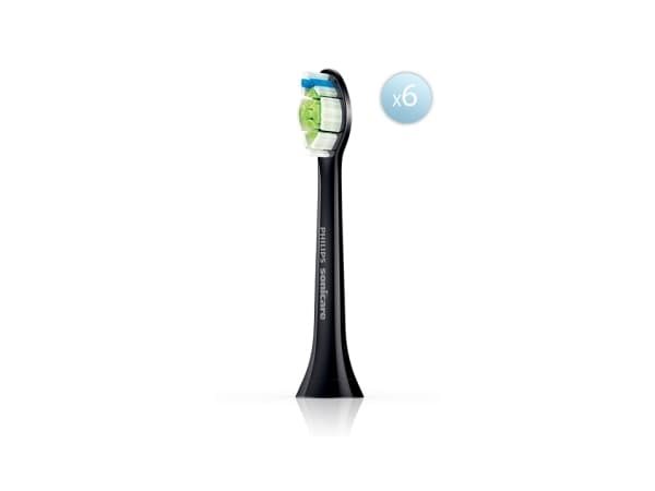 Philips Optimal White HX6066/88 Harjaspääpakkaus, 6 kpl, 6 kpl, musta, 3 kuukautta, Keskikokoinen, 62000 liikettä minuutissa, Philips