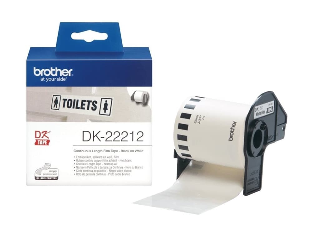 Brother DK-22212 - Permanent klæbemiddel - hvid - Rulle (6,2 cm x 15,2 m) teippi - Brother QL-1050, 1060, 500, 550, 560, 570, 580, 600, 650, 700, 710, 720, 820, 500, 550, 560, 570, 580, 600, 650, 700, 710, 720, 820, 500, 500, 550, 560, 570, 580, 600, 650, 700, 710, 720, 820