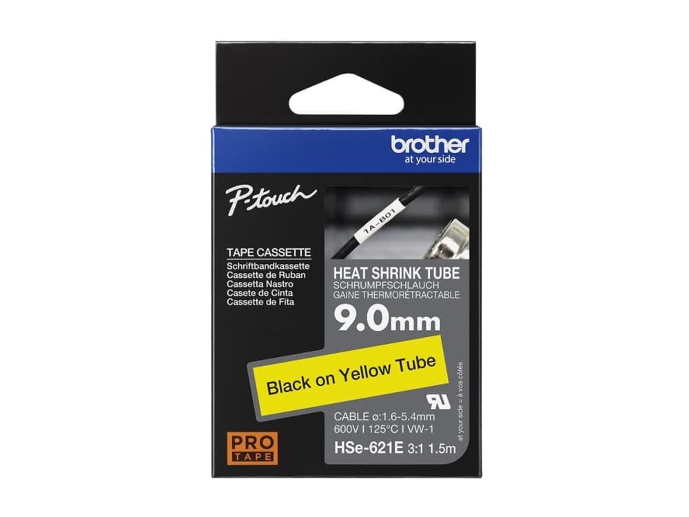 Brother HSE621E, Musta, Keltainen, Brother, 9 mm, 1,5 m, 1 kpl