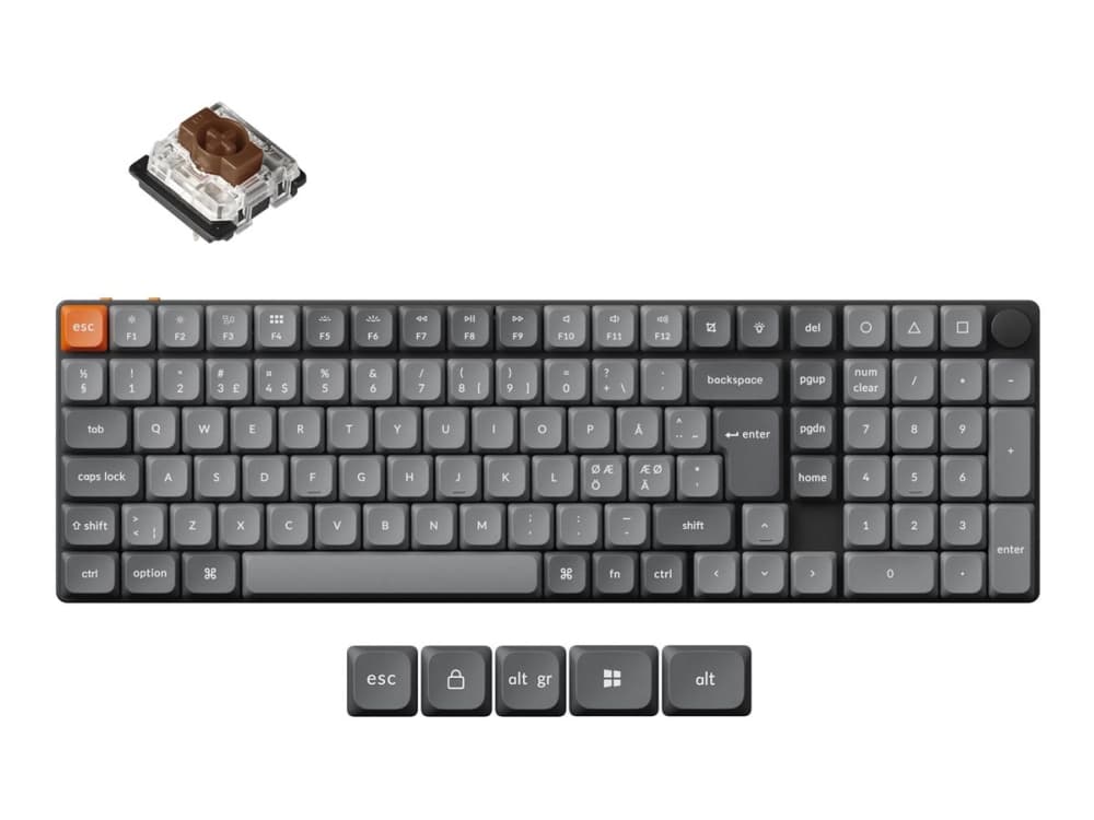 Keychron K17 MAX trådlöst TriMode Hot Swap QMK/VIA Gateron Low Profile Brown