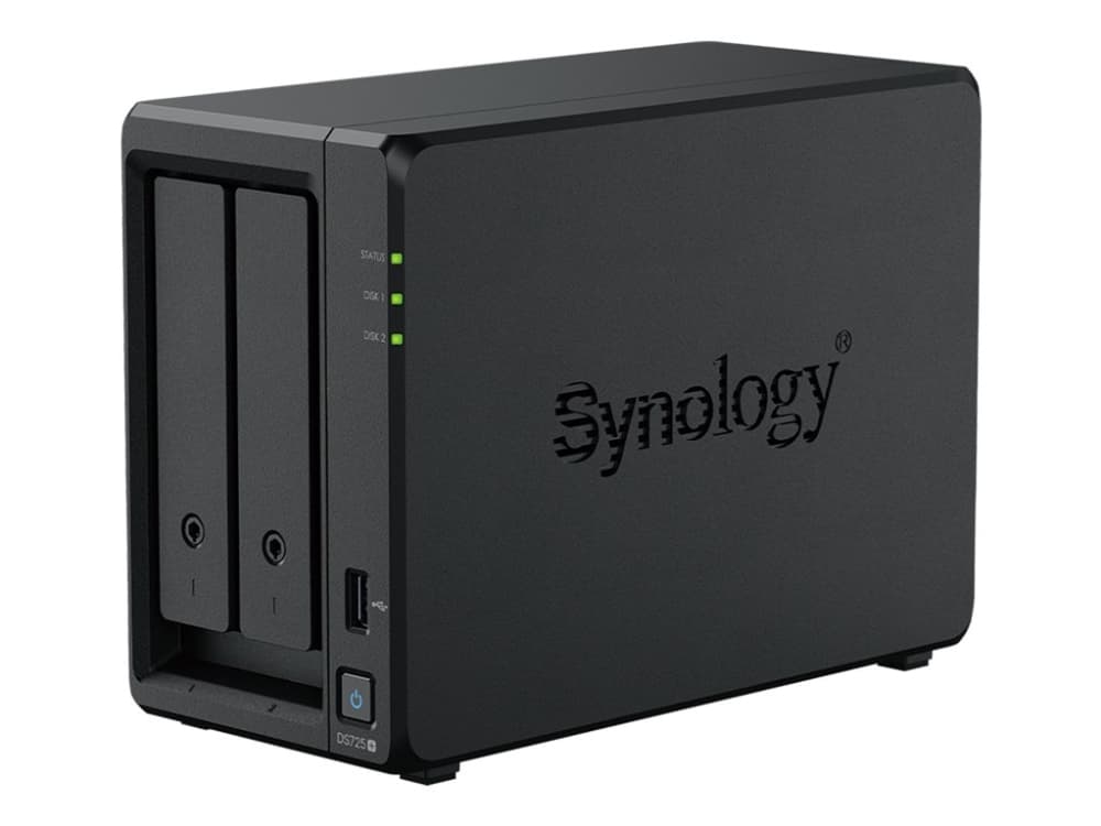 Synology Disk Station DS725+ - NAS-palvelin - 2 lokeroa - RAID JBOD, 0, 1, 1, 5, 6, 10 - RAM 4 GB - 2,5 Gigabit Ethernet - iSCSI-tuki