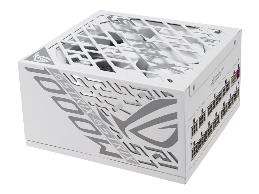ASUS ROG Strix - White Edition - Virtalähde (sisäinen) - ATX12V 3.1 - 80 PLUS Platinum - AC 100-240 V - 1000 Watt - aktiivinen PFC - valkoinen