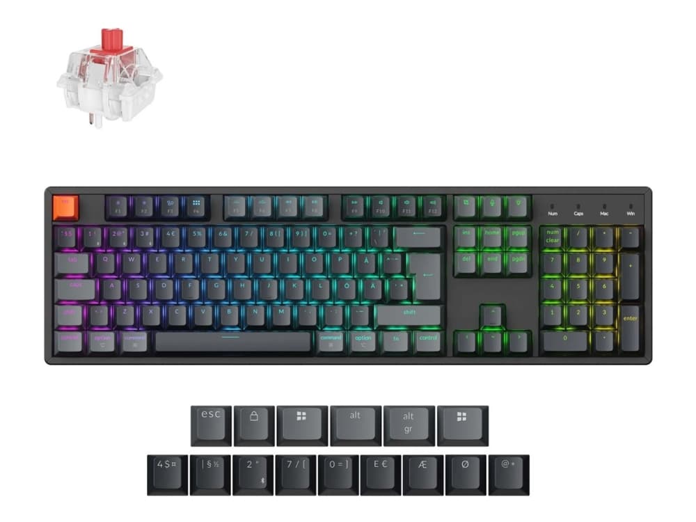Keychron K10v2 RGB aluminium Hot Swap QMK Super Red
