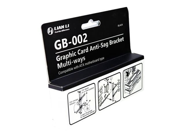 Lian Li GB-002, Universaali, Grafiikkakortin pidike, Terästä, musta, 2 kpl, 128,4 mm