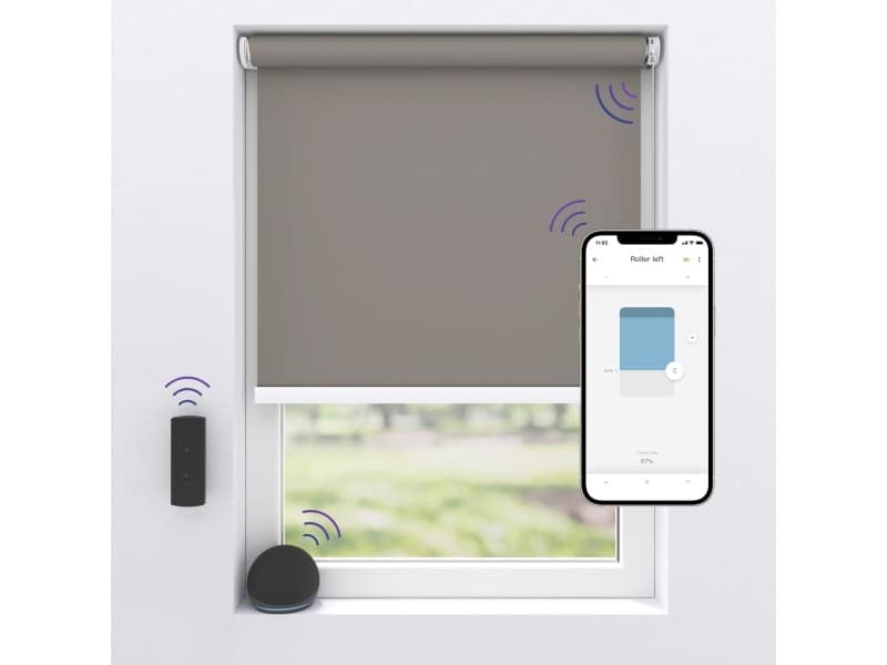 MotionBlinds Wireless Electric Black-Out Rollerblind 90x190cm - Grey