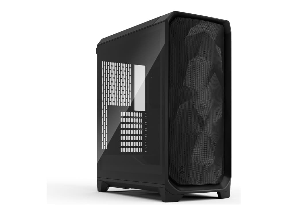 Fractal Design Meshify 3, PC, musta, ATX, EATX, mikro ATX, Mini-ITX, Terästä, Karkaistu lasi, Pelaaminen, 17,3 cm