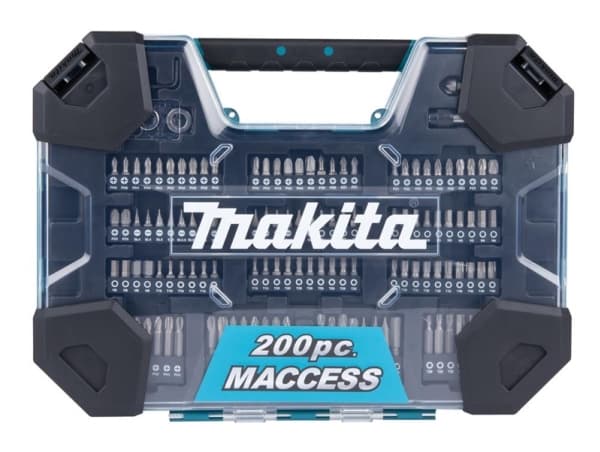 Porakone- ja vääntömomenttipiikkisarja Makita E-22610 200 kpl.