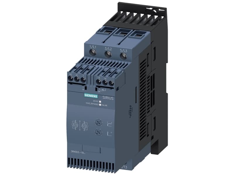 Siemens 3RW3036-1BB04 3RW30361BB04 Pehmokäynnistysyksikkö Moottorin nimellisvirta 400 V:lla 22 kW 480 V Nimellisvirta 45 A