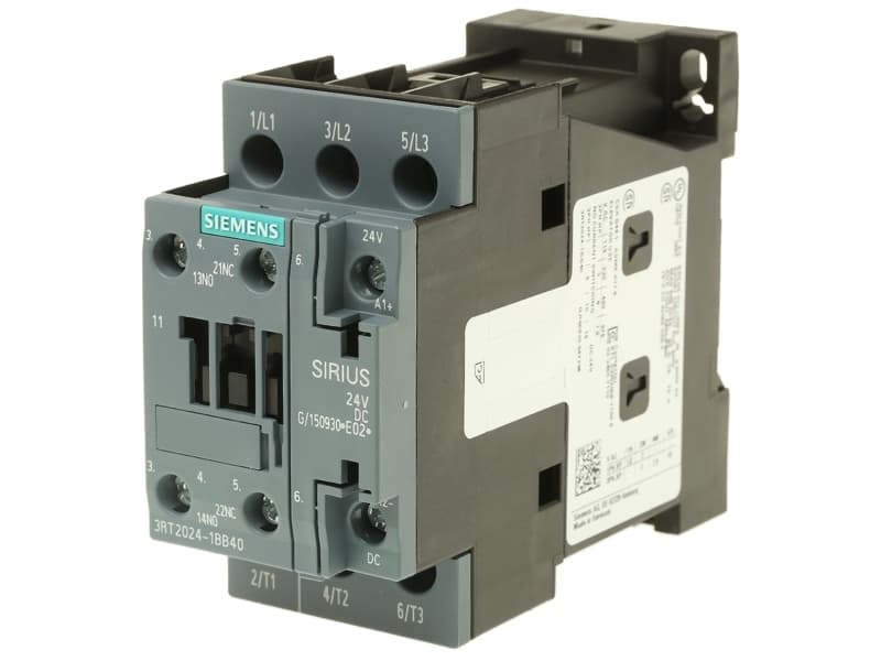 Kontaktor 5.5kW/400V dc 24V, 1NO/1NC, 3-pol, Størrelse S0 Skrueterminaler