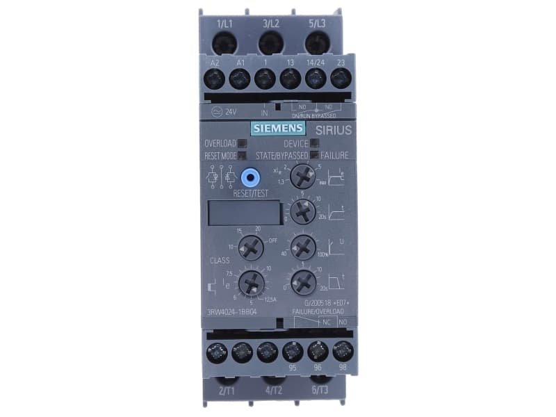 Siemens 3RW4024-1BB04 3RW40241BB04 Pehmokäynnistysyksikkö Moottorin teho 400 V:lla 5,5 kW 480 V Nimellisvirta 12,5 A