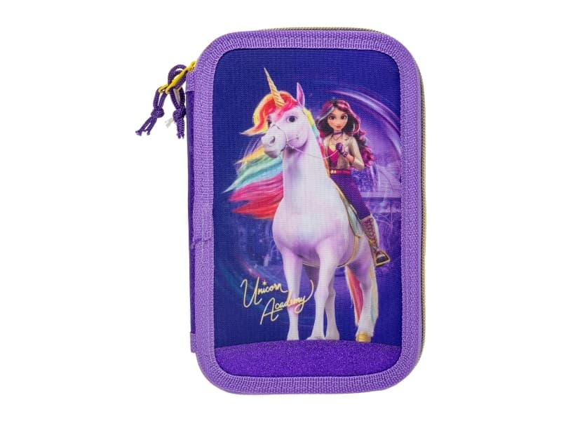UNICORN ACADEMY, Filled double pencil case