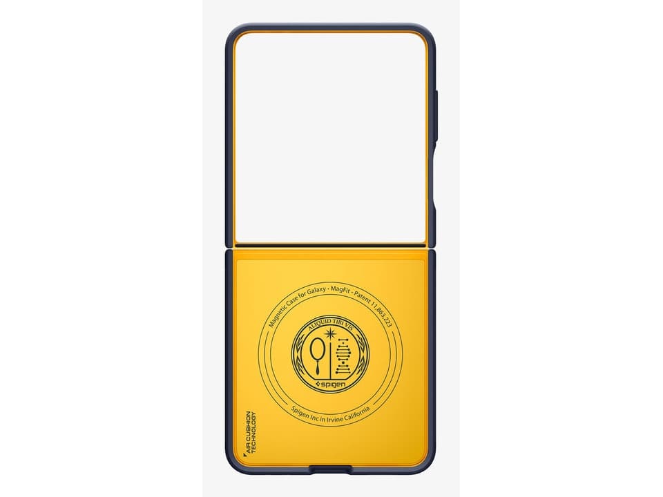 Spigen Nano Pop, Suojus, Samsung, Galaxy Z Flip 7, 17,3 cm (6.8), Mustikka, Laivasto, Keltainen