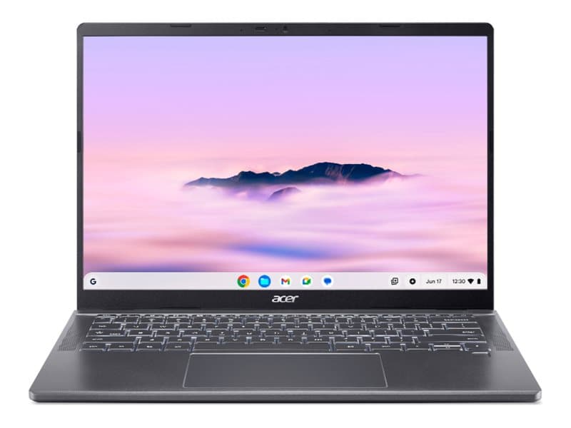 Acer Chromebook Plus Enterprise 714 CBE794-1 - Intel Core Ultra 7 - 155U / jopa 4,8 GHz - Chrome OS (Chrome Enterprise -päivityksellä) - Intel Graphics - 16 GB RAM - 256 GB SSD NVMe, 3D Triple-level Cell (TLC) - 14 IPS 1920 x 1200 @ 120 Hz - Gigabit Ethernet - Wi-Fi 7, Bluetooth - teräksenharmaa - kbd: Nordic