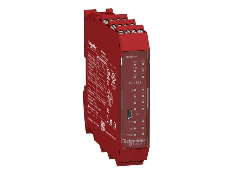 SCHNEIDER ELECTRIC XPSMCM Turvaohjain 8 safety in.2x2 safety out.2 status out PLe cat4.