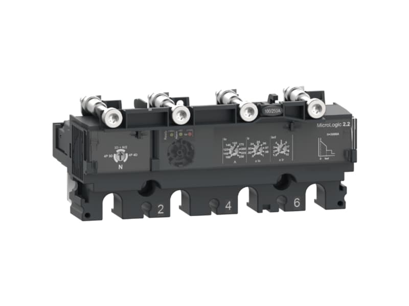SCHNEIDER ELECTRIC Virtarele MicroLogic 2.2 ComPacT NSX 160/250 katkaisijoille, elektroninen, nimellisvirta 160A, 4 napaa 4 suojattu