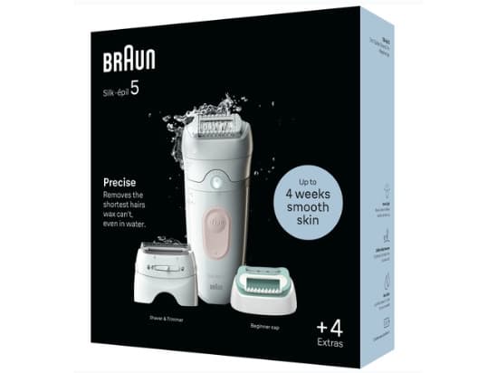 Braun Silk-épil 5 -epilaattori 5-050 valkoinen ja vaaleanpunainen