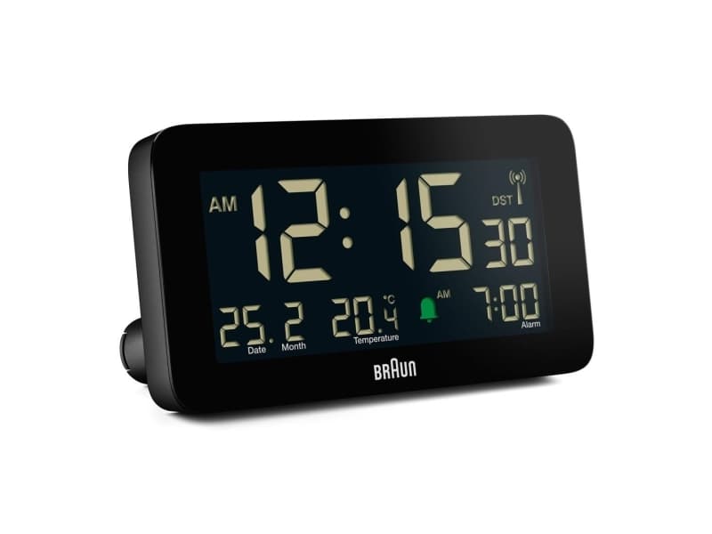 Braun BC10B-DCF, Digitaalinen herätyskello, Suorakulmio, musta, 12/24t, LCD, Akku