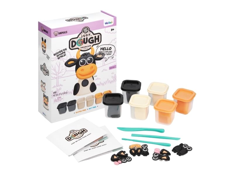 Just Dough, Cow Character Pack Vivid, 57g,x6, Boron Free and No Scent