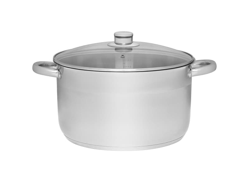 Maku Kitchen Life Basic Ruostumattomasta teräksestä valmistettu kattila lasikannella 10 L 28 cm