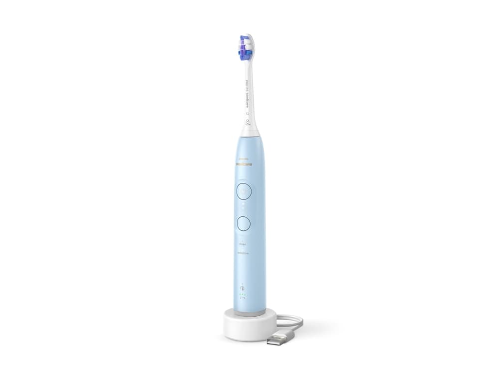 Philips 6100 HX7406/02 Ladattava Sonic-hammasharja, Aikuinen, Ultraäänihammasharja, 62000 liikettä minuutissa, Sininen, 2 min, Soikea