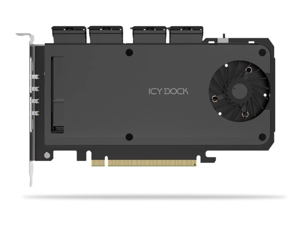 ICY DOCK ExpressSlot Slide MB204MP-1B - Tallennuspaketti - M.2 - PCIe 4.0 x16 (NVMe) - PCIe 4.0 x4 - musta