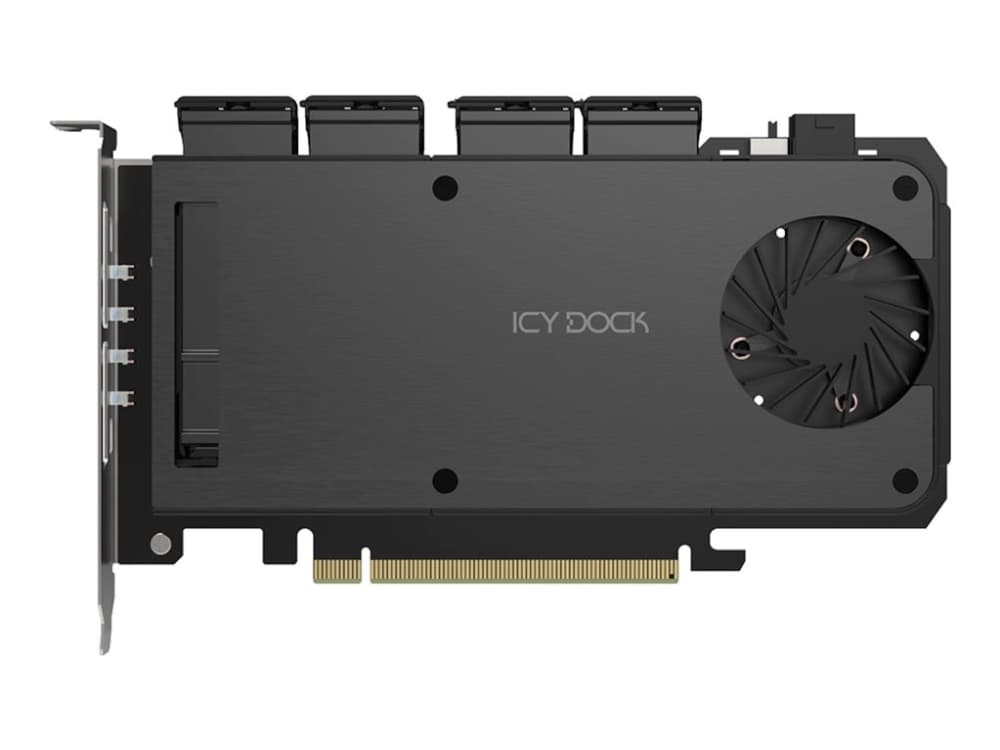 Icy Dock IcyDock-sovittimet 4 x M.2 NVMe SSD Mobile Rack -adapterit emolevyille