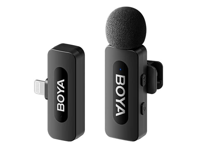 Boya BY-V1 V2.0 Erittäin kompakti 2.4GHz langaton mikrofoni salamalaitteille -1TX+1RX