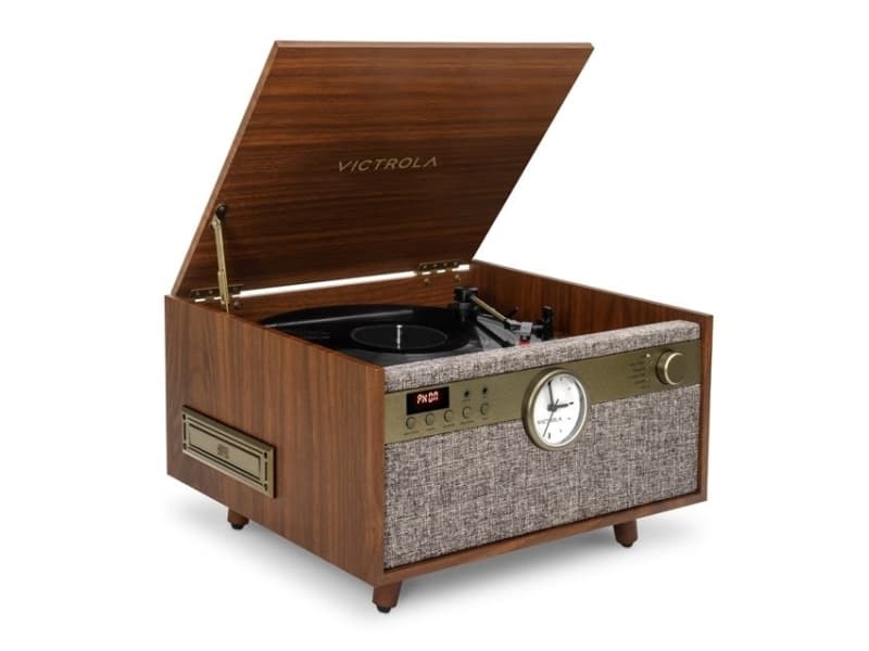 Victrola Century Signature, Hihnakäyttöinen levysoitin, Saksanpähkinä, Muovi, 33 1/3,45,78 RPM, A2DP, AVRCP, 10 m
