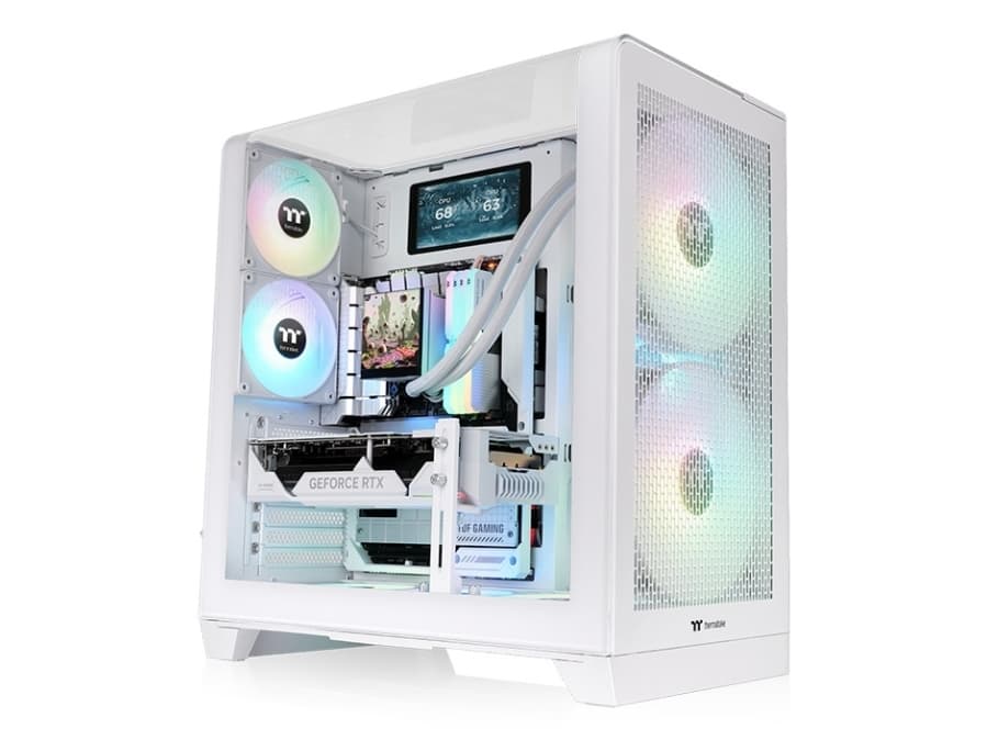 Thermaltake View 390 Air, Midi Tower, PC, Valkoinen, ATX, mikro ATX, Mini-ITX, SPCC, Karkaistu lasi, Pelaaminen