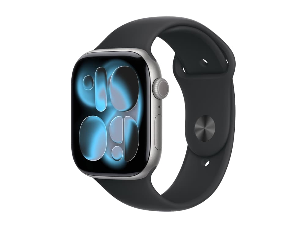 Apple Watch Series 11 GPS + Cellular 46mm Space Grey Aluminium Case with Black Sport Band - M/L