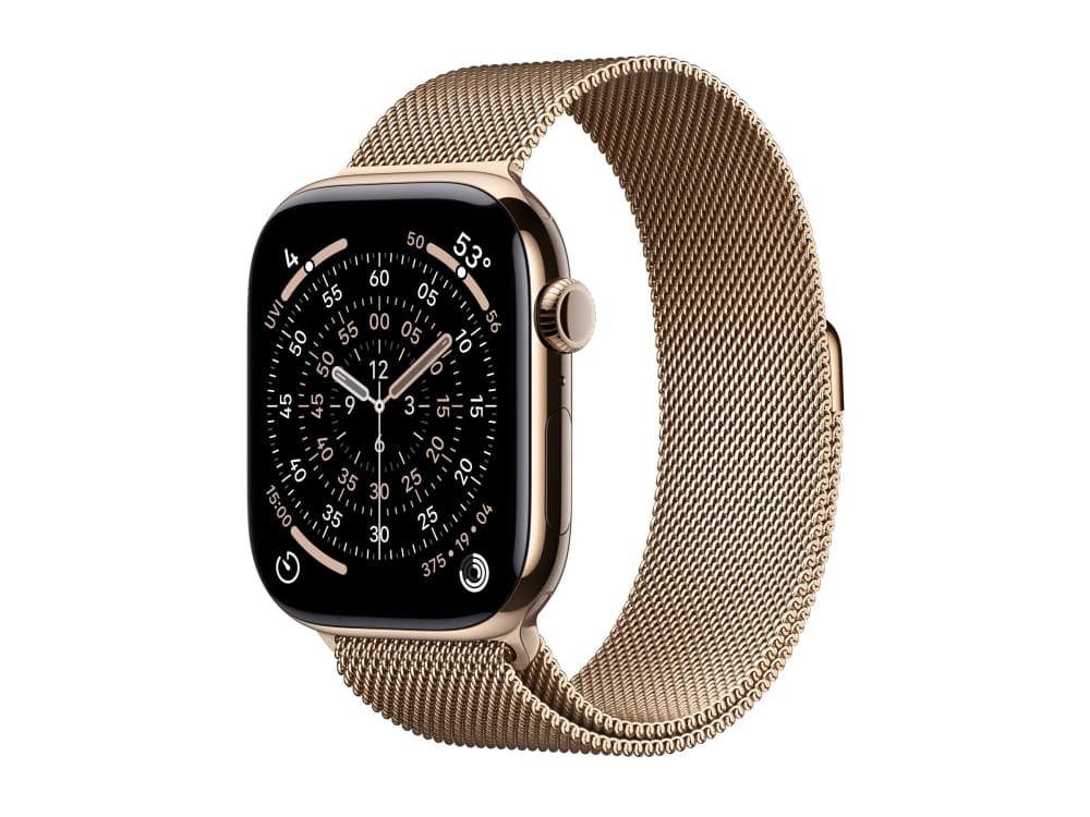 Apple Watch Series 11 GPS + Cellular 46mm Gold Titanium Case with Gold Milanese Loop - M/L