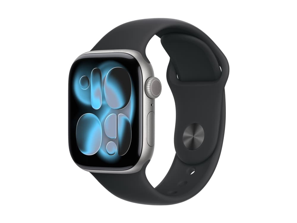 Apple Watch Series 11 GPS + Cellular 42mm Space Grey Aluminium Case with Black Sport Band - M/L