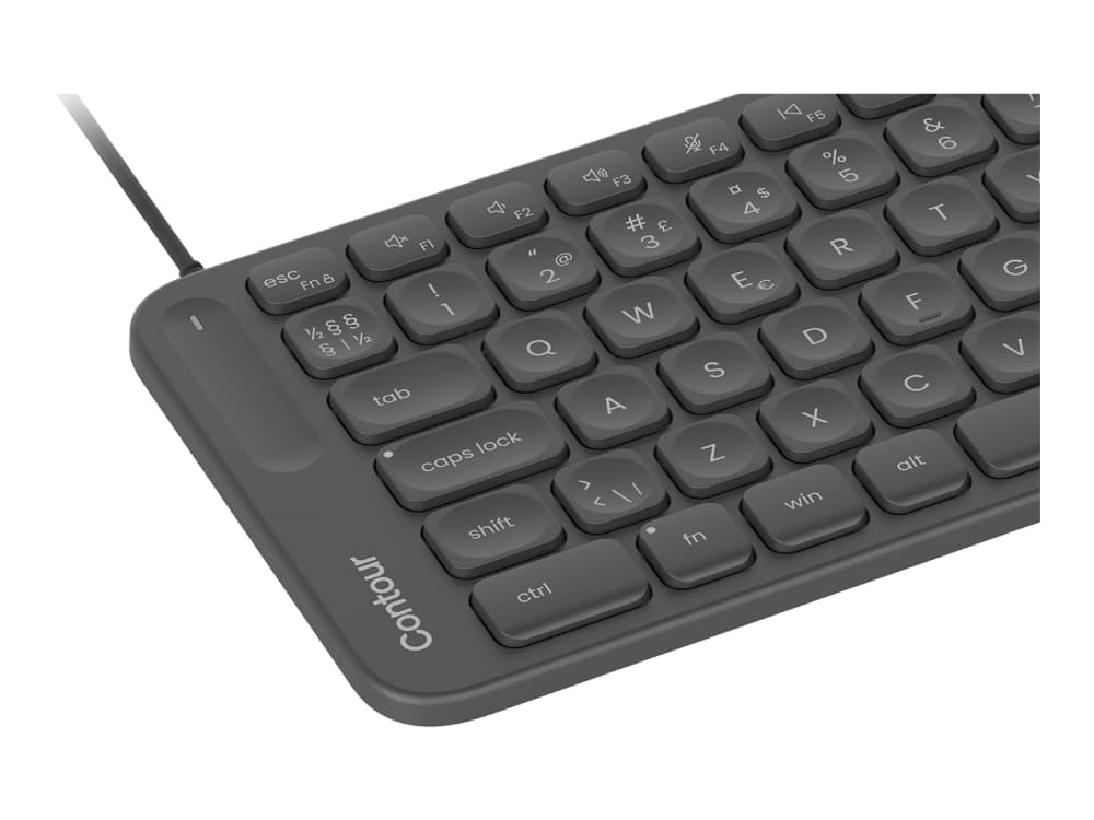 Contour Design Contour Balance Mid-Size langallinen näppäimistö, pohjoismainen, Langallinen, USB, Näppäimen saksikytkin, QWERTY, musta