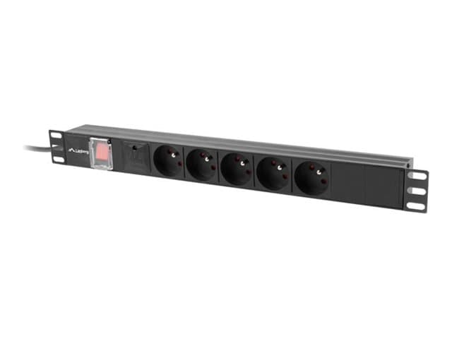 POWER STRIP RACK PDU 19 LANBERG 1U 10A 5X 230V PL 2M MUSTA C14