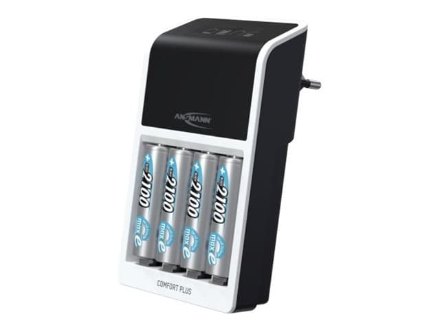 COMFORT PLUS + 4 X AA 2100MAH NIMH LADER TIL 1-4X AAA / AA TAI 1-2X AAA / AA OG 1X 9V-BLOCK