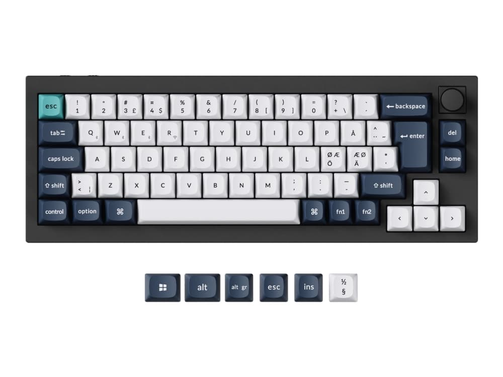 Keychron Q2 Max, Langallinen & langaton, USB + RF Wireless + Bluetooth, Magnetic-mechanical key switch, RGB LED, musta, Hiili