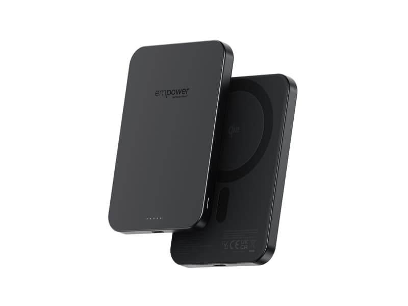 PanzerGlass empower by ® empower Bank | 5000mAh | Space Black, Apple, Apple - iPhone 17/16/15/14/13/12, Qi-älypuhelimet, Airpods Pro Gen 2/3, Airpods Gen3, kuivasovellus, musta, 1 kpl