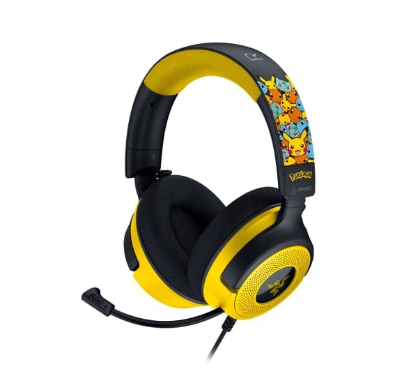 Razer Kraken V4 X Pokemon, langallinen, 20 - 20000 Hz, pelaaminen, 310 g, kuulokkeet, musta, keltainen
