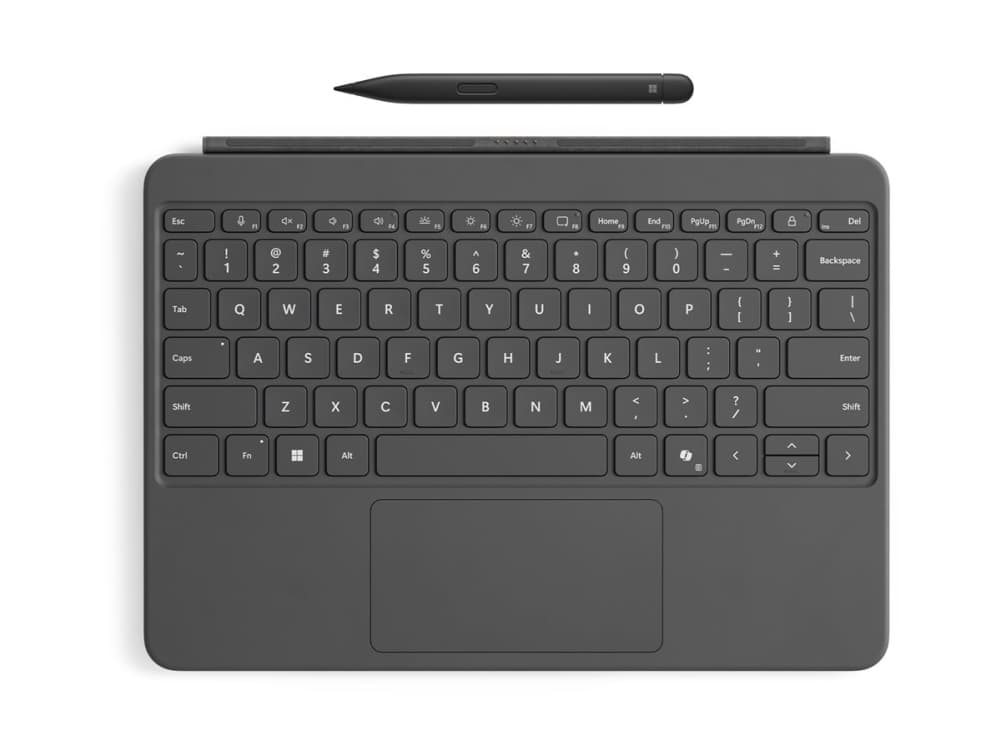 Microsoft Surface Pro 12-inch Keyboard w/ Slim Pen, Kosketuslevy, Mekaaninen, Microsoft, Harmaa, Slate, Alcantara