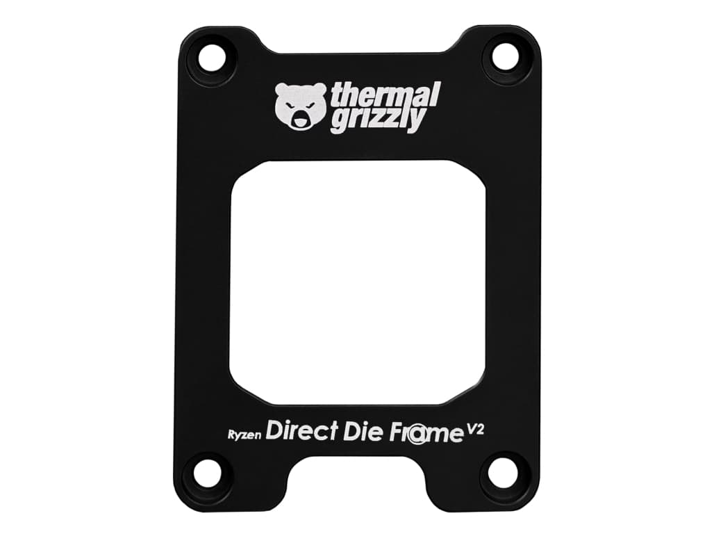 Thermal Grizzly Direct Die Frame V2, Kiinnike, Alumiini, musta, Pistoke AM5, AMD Ryzen 7000 Series, 53 mm