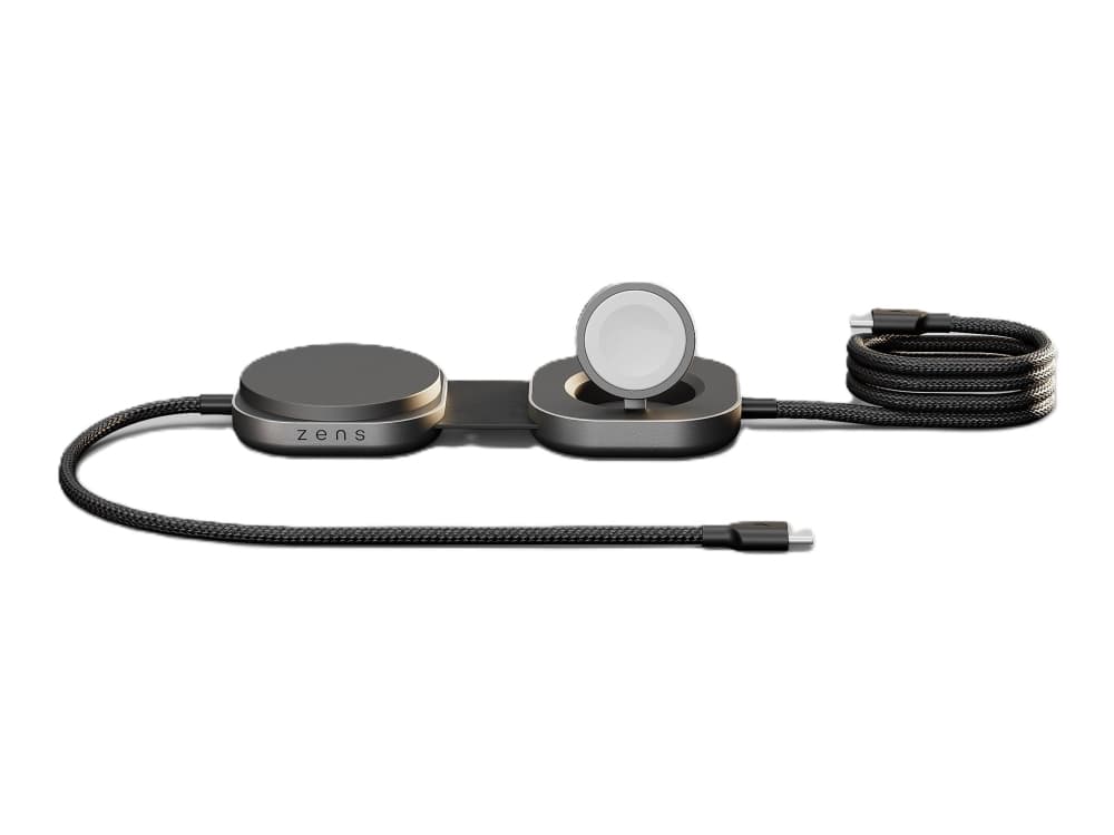 ZENS Pro 3 - Langaton latausmatto - 140 wattia - 3 lähtöliitäntää (24-nastainen USB-C, magneettinen) - MFI-sertifioitu