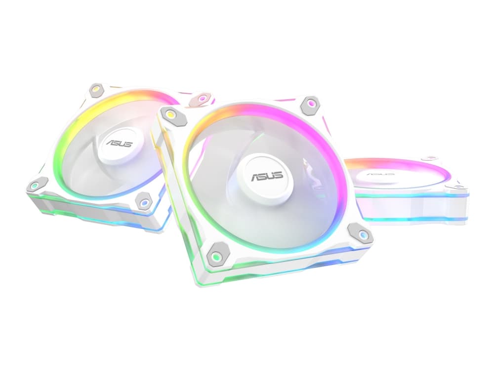 ASUS Prime MR120 Fan ARGB Reverse White 3in1, Tuuletin, 12 cm, 1600 RPM, Valkoinen