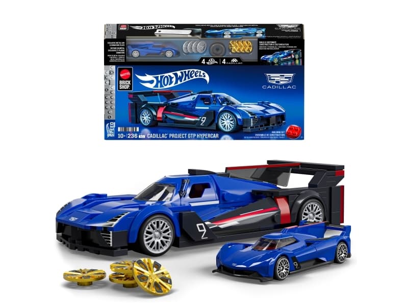 Mattel Brick Shop Hot Wheels Cadillac Project GTP Hypercar, Rakennuspakkaus, 10 vuosi/vuosia, Muovi, 236 kpl, 450 g