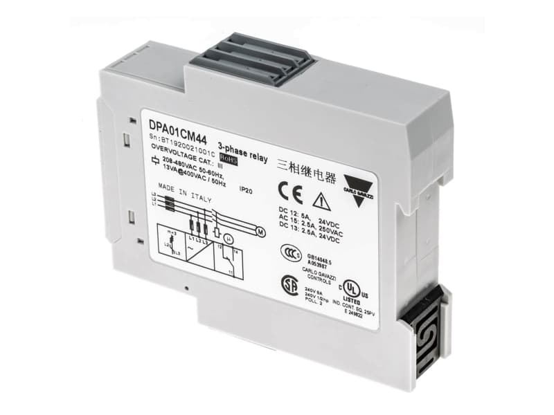 3-faset fasefølge og fasebrud 1-pol 8A 208-480VAC DIN-montage