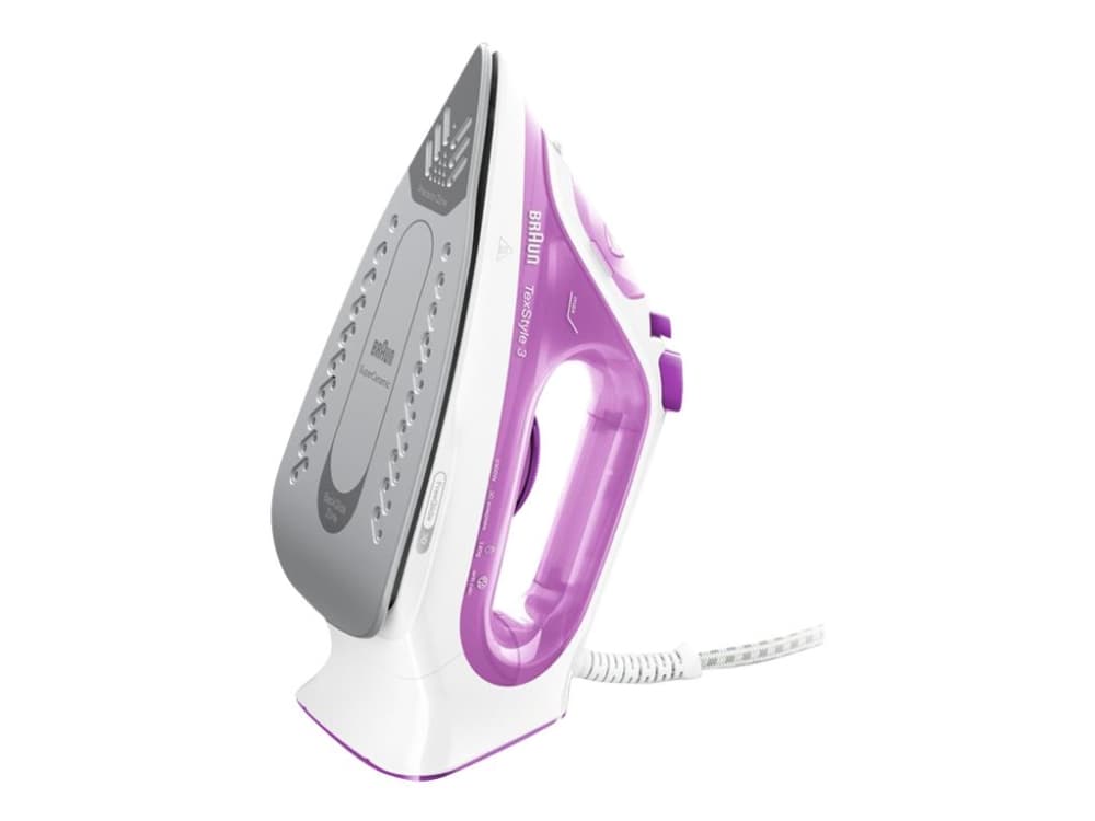 Braun TexStyle 3 SI 3030, Kuiva- & höyrysilitysrauta, Ceramic Ultra Glide -pohjalevy, 2 m, 145 g/min, Vaaleanpunainen, 45 g/min